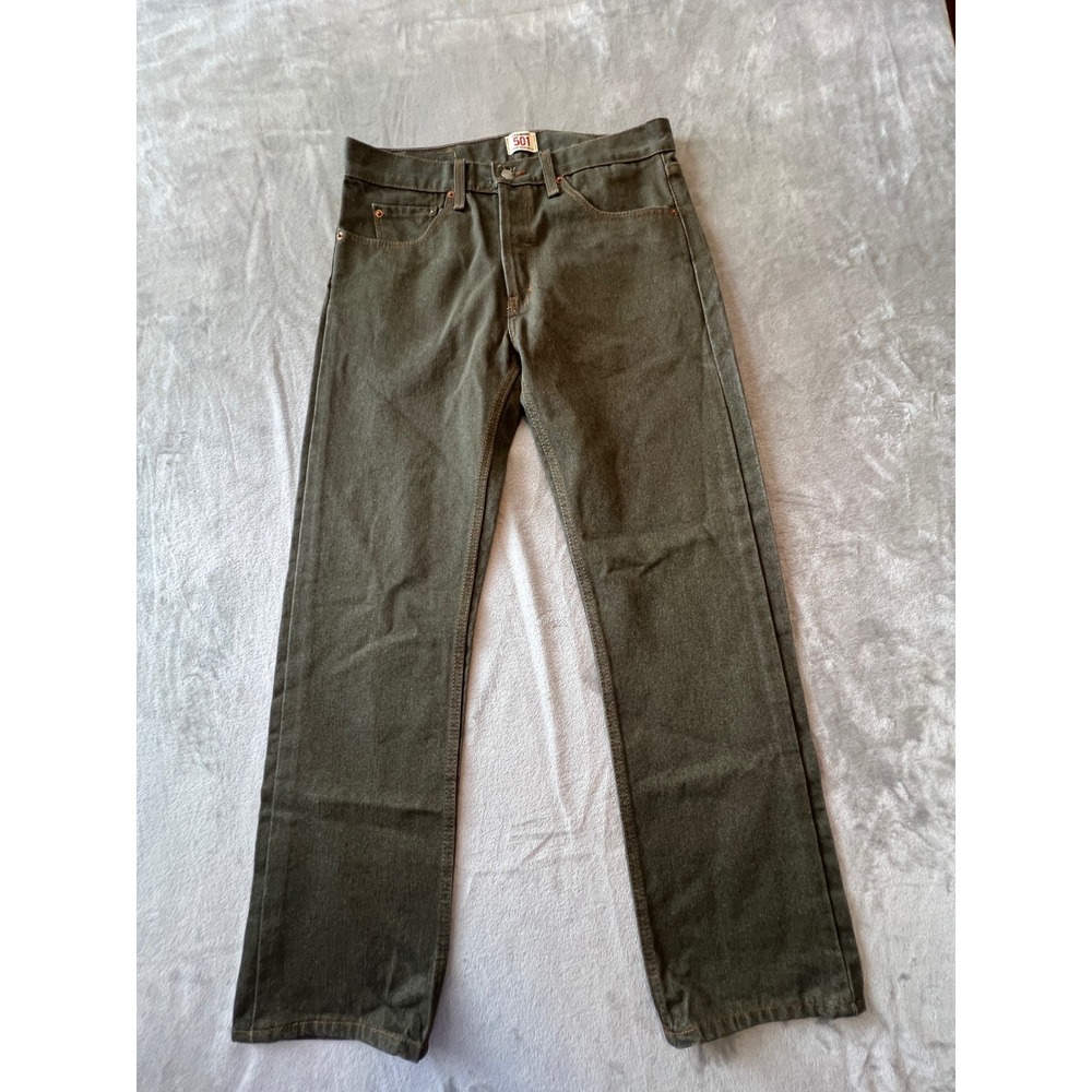 Levi's 501 Original Fit Jeans Mens 34x30 Olive Green Straight Leg Denim